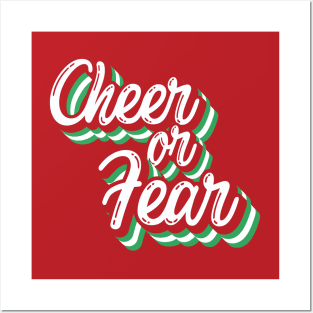 Cheer or Fear Belsnickel Christmas Office Fan Xmas Holiday Typography Posters and Art